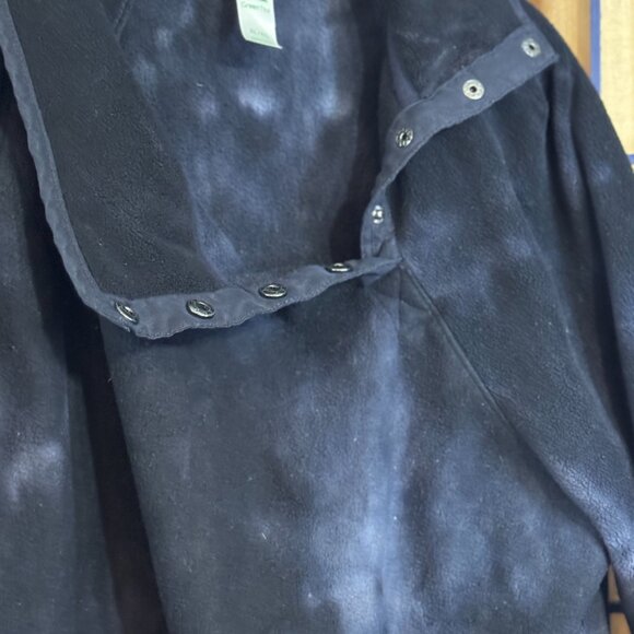 Green Tea Black Tie Dye Fleece Hoodie Pullover Womens XL 1X - Picture 3 of 4